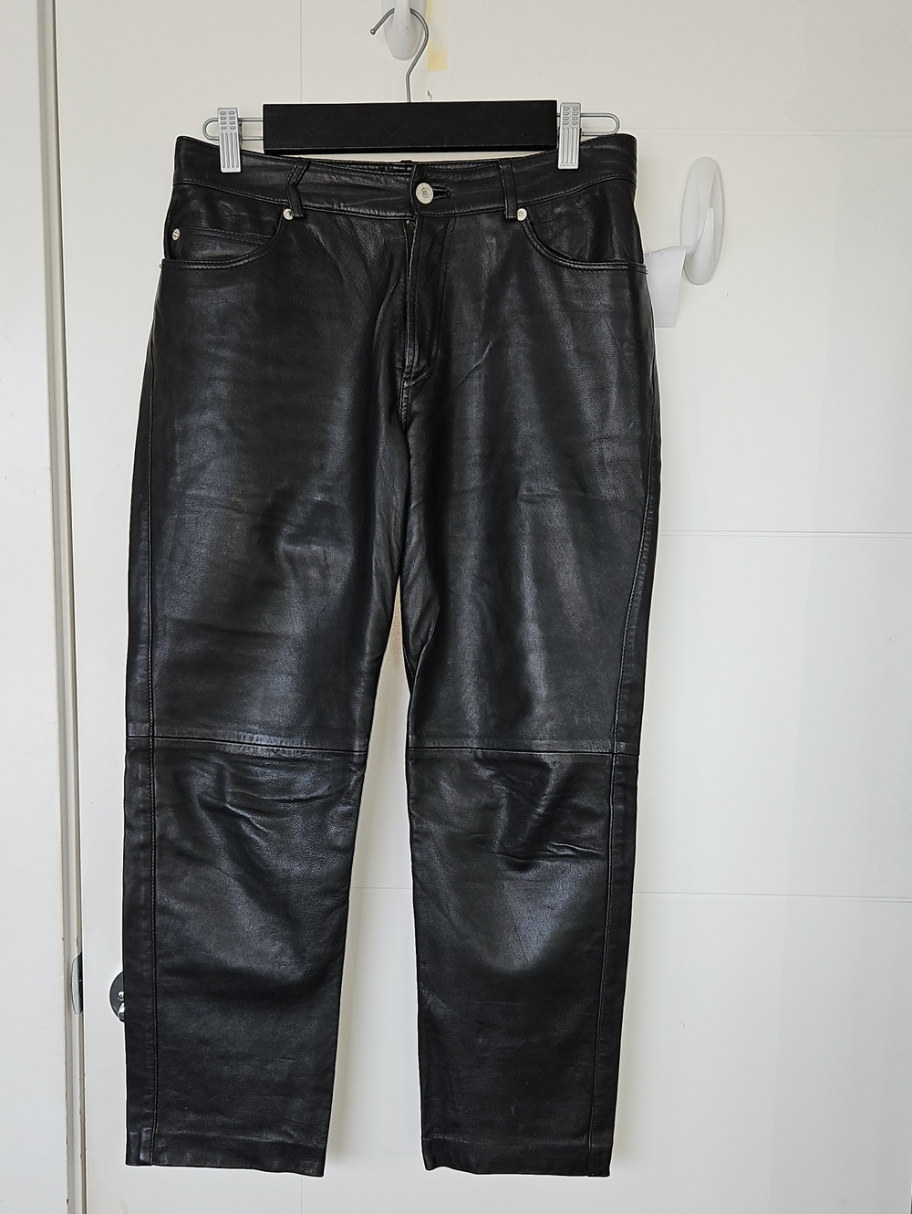 GAP Men's Black Straight Leather Jeans